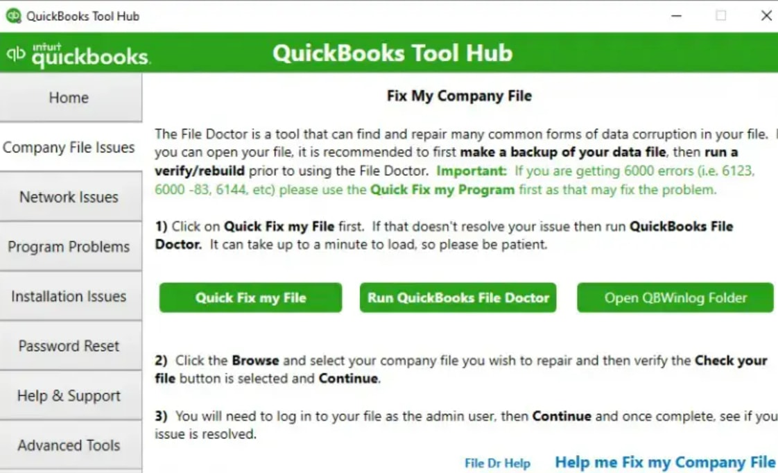 QuickBooks Tool Hub - Key Component 1